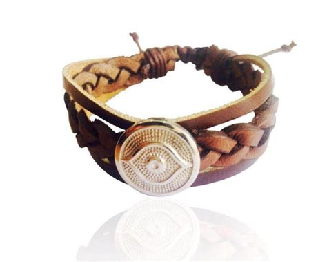 Evil Eye Leather Bracelet for Men - JewelsLane Aumkaara Leather ...