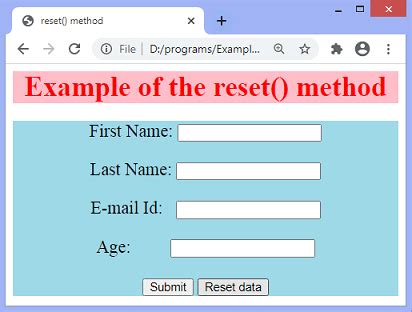 JavaScript Reset Button 的图像结果