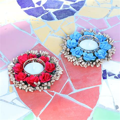 Buy Kaameri Bazaar Artificial Rose Flower, pollen flower T Light Holder ...