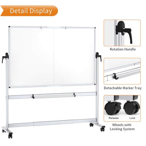 Snapklik.com : VIZ-PRO Double-Sided Mobile Whiteboard, 60 X 48 Inches ...