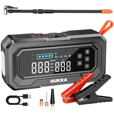QUIKRA Jump Starter with Air Compressor,2000A Portable Battery Booster ...
