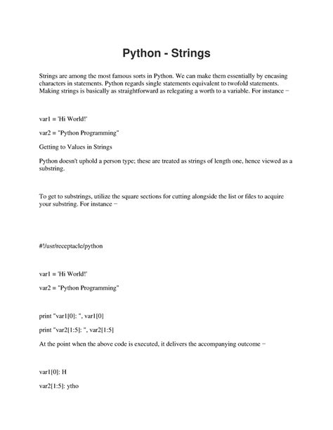Python - Strings - Python - Strings Strings are among the most famous ...