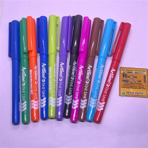 Artline Fine line 10 vibrant multicolour writing pen. – KnowHowArtCraft