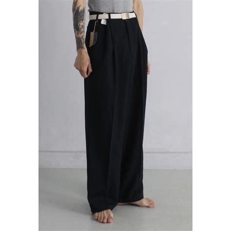 【COU】deadstock toromi fabric 2tuck wide slacks -4142- | cv