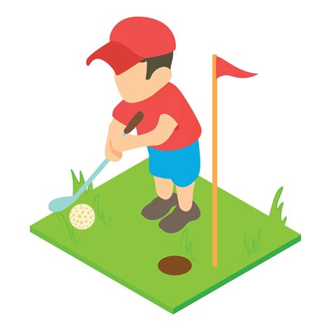 Golf player icon, isometric style 15886098 Vector Art at Vecteezy