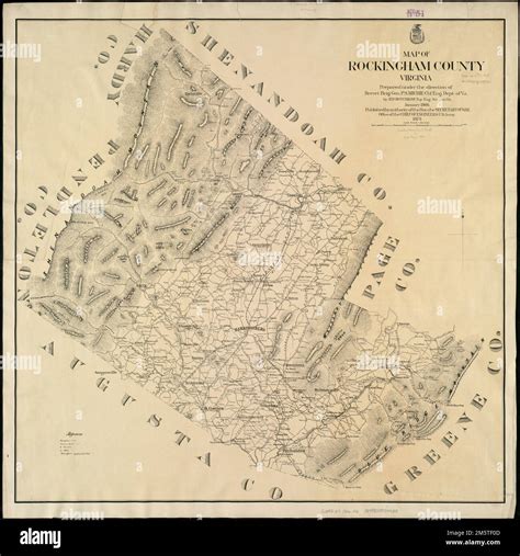Map of Rockingham County, Virginia. Relief shown by hachures. January ...