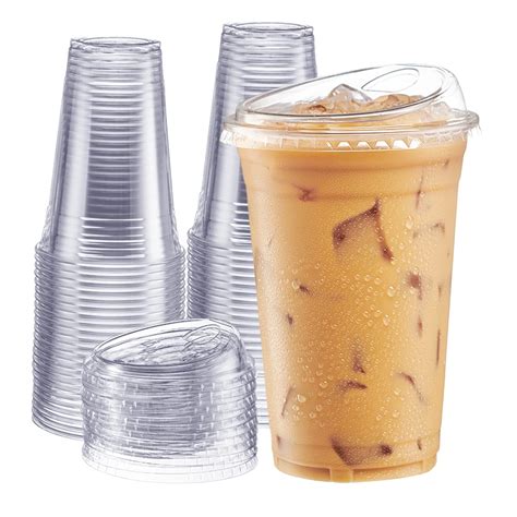 Gusto Clear Plastic Cups With Lids 20 Oz 100 Count | Desertcart INDIA