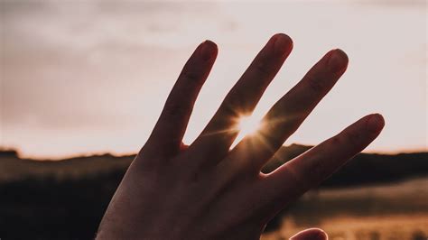 Download wallpaper 1920x1080 hand, fingers, sun, sunshine, rays full hd ...