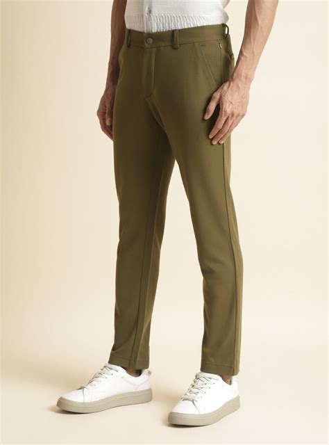 Buy Light Olive Trouser Casual Olive Solid Trouser for Men Online | Andamen