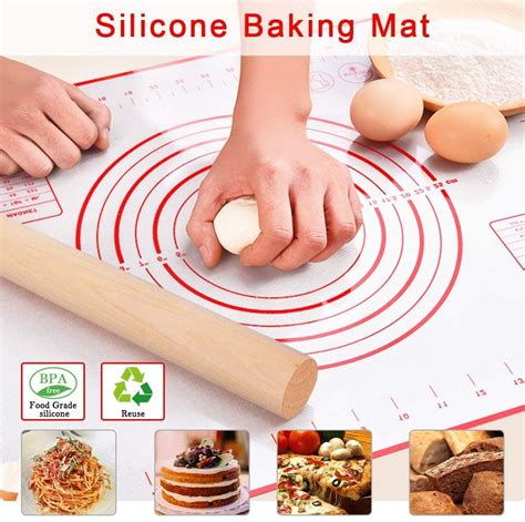 Silicone Baking Mat Non Stick Pastry Kneading Rolling Dough Pad Sheet ...