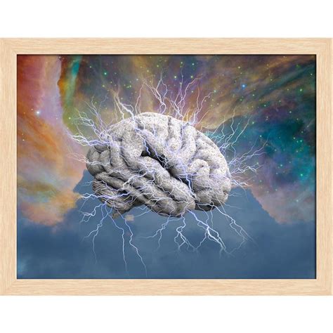 ArtzFolio Electric Mind Canvas Painting Natural Brown Wood Frame 15.3 X ...