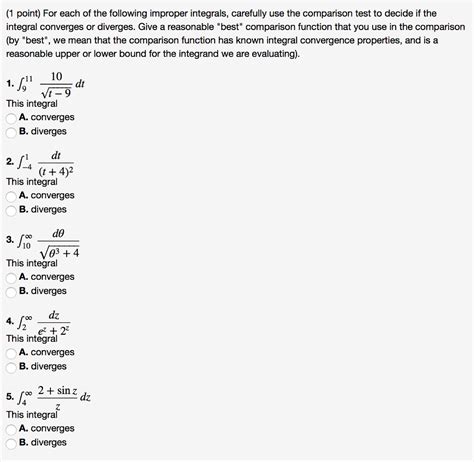 Image result for Comparison Test Improper Integrals