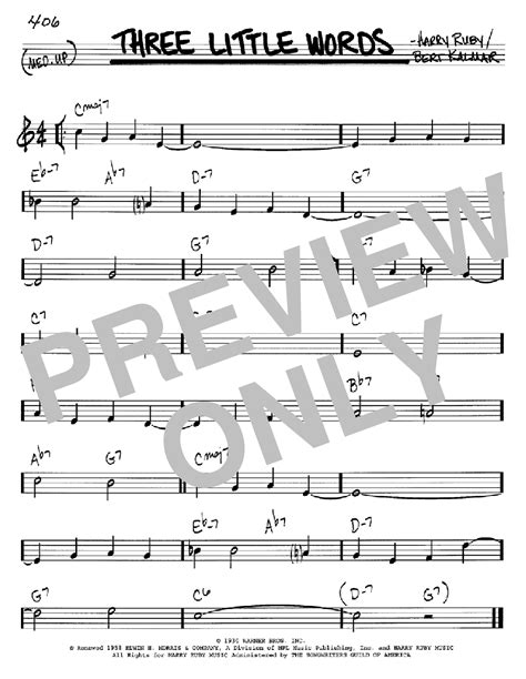 Three Little Words par Bert Kalmar Partitions pour Real Book – Ligne de ...