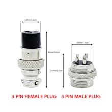 Electronic Spices 10 Pairs 3 Pin Aviation Plug Connector Male Female ...