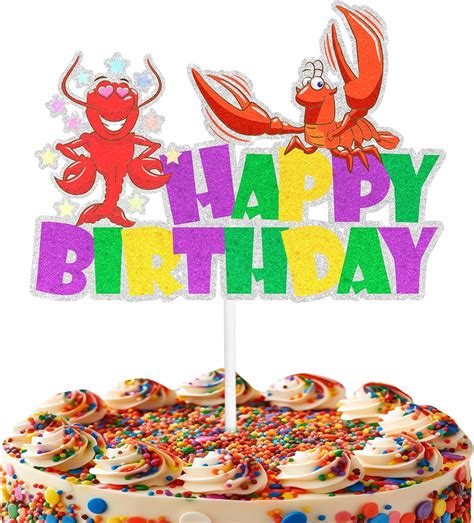 Amazon.com: Fat Tuesday Crawfish Themed Happy Birthday Cake Toppers for ...