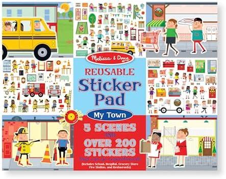 Melissa & Doug Reusable Sticker Pad - My Town (Extra Large Sticker ...