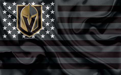 Download Vegas Golden Knights On American Flag Wallpaper | Wallpapers.com