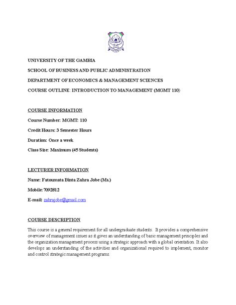 Image result for Business Management Course Outline