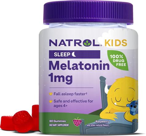Melatonina para niños, 1mg, 60 gomitas, Natrol - Titijuguetes