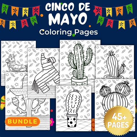 Printable Cinco de mayo Coloring Sheets Pages - Fun May Bundle ...