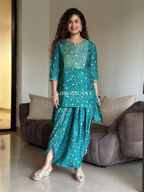 RiddhiSiddhi Green Festive Wear Coord Set – Khoobsurat Eva