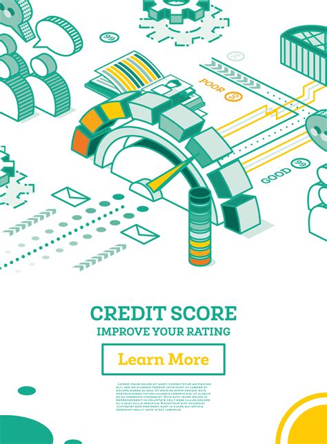 Isometric Personal Credit Score or Rating Concept. Credit Score ...