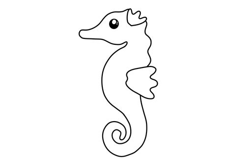 How To Draw An Easy Seahorse Tutorial And Seahorse Coloring Page - Free ...