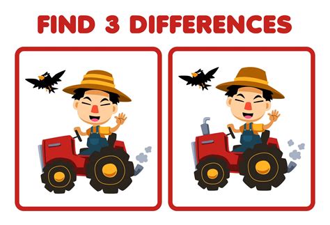 Education game for children find three differences between two cute ...