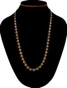 Fashion Frill Golden Gold Chain 1 Gram Men Women 22 Inches Gold-plated ...