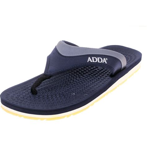 Buy Adda Men's Synthetic Slipper - 8 UK/India Navy-Grey at Amazon.in