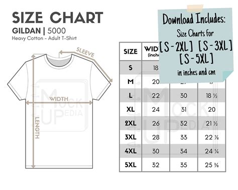 GILDAN 5000 Size Chart Guide T-Shirt Size Chart G5000 | canoeracing.org.uk