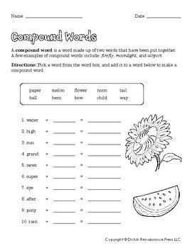 Compound Words Worksheets by Tim's Printables | Teachers Pay Teachers