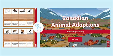 Canadian Animal Adaptations Interactive Matching Activity