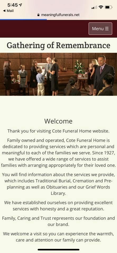 Cote Funeral Home | Saco ME