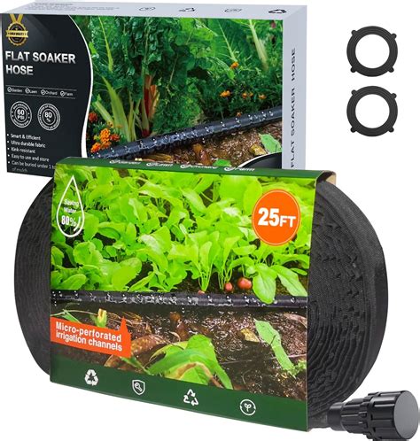 Amazon.com : Flat Garden Soaker hose 25ft,Drip irrigation hose for ...