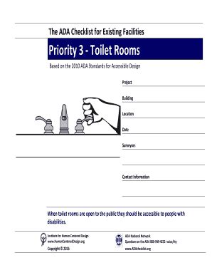 ADA Checklist for Existing Facilities - Blank Fillable Template | Fill ...