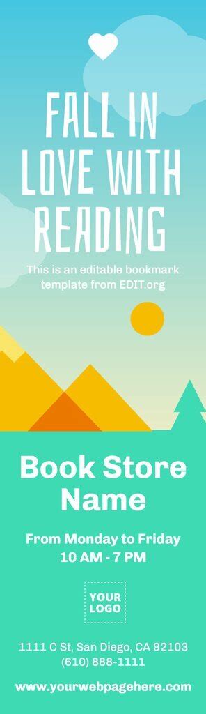 Free bookmark templates online