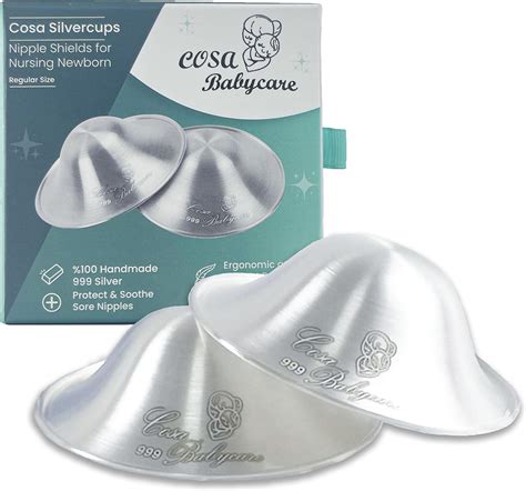 COSA BABYCARE Silver Nursing Cups, 999 Pure Silver Nipple Shield ...