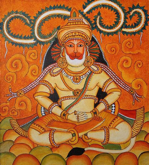 Lord Hanuman - Kerala Mural Painting - Indian Folk Art Ramayan Painting ...