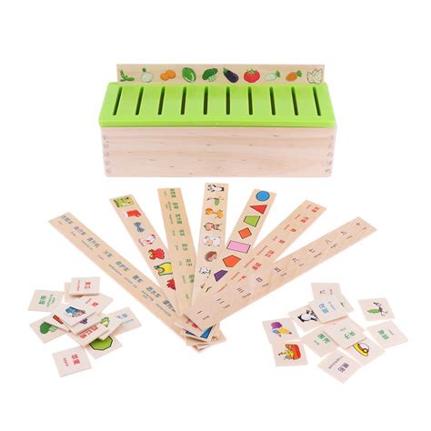 ATORSE® Wooden Matching Category Boxes Montessori Educational Toy for ...