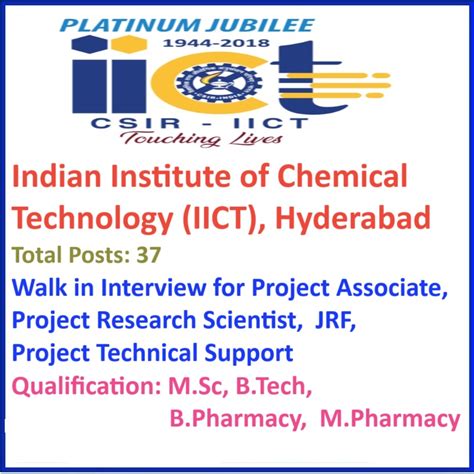 IICT Recruitment 2024 - Walk in Interview for Project Research ...