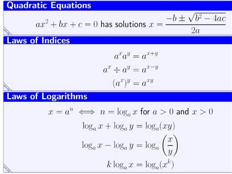 Image result for Maths a Level Formulas