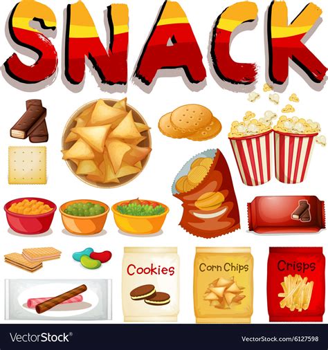 Different kind of snack Royalty Free Vector Image
