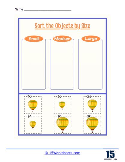 Image result for Sorting Size Worksheets