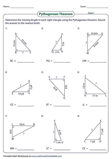 Pythagorean Theorem Math Problems 的图像结果