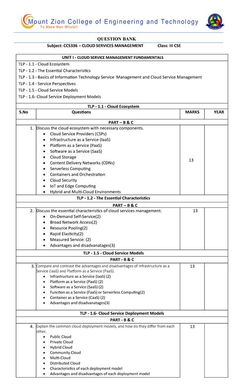 CCS336 - Cloud Services Management - Subject: CCS336 – CLOUD SERVICES ...