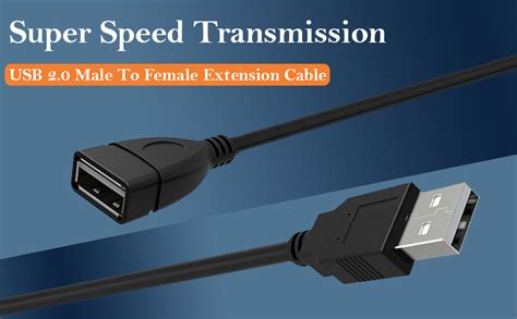 Storite 2 Pack 50cm USB 2.0 Male to Female Extension Plug/Socket ...