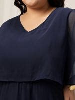 Women Plus Size Party Georgette Midi Dress