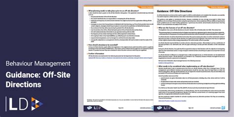 Guidance: Off-Site Directions - Leaders