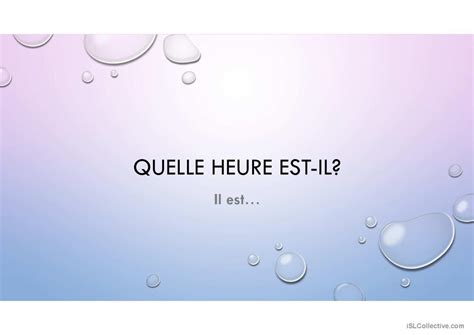 QUELLE HEURE EST-IL?: English ESL powerpoints